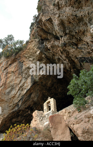 Agia Sophia grotta nella gola di Topolia sull isola di Creta, Grecia Foto Stock