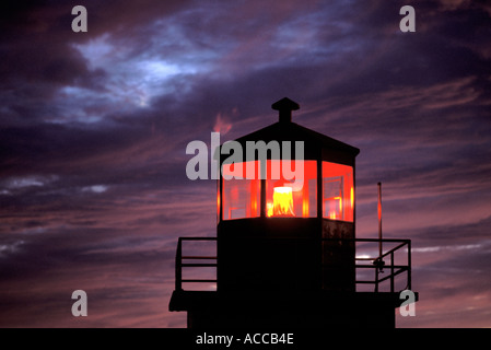 Lunga eddy point lighthouse sulla Baia di Fundy Foto Stock