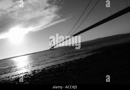 Il Humber Bridge sul fiume Humber in humberside regno unito Foto Stock