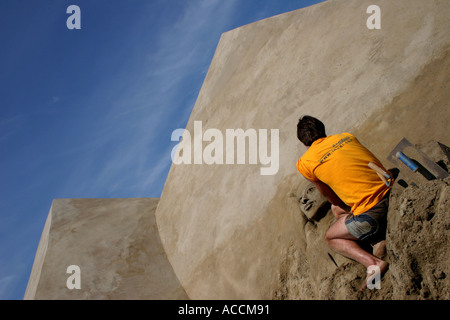 Sandsculpture egiziano a Brighton estate 2005 Foto Stock