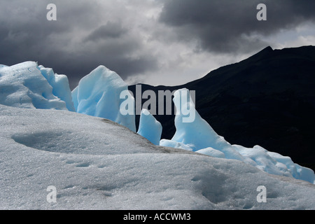 Vista del ghiacciaio Perito Moreno in Patagonia, Argentina, Sud America.Dettagli di ghiaccio Foto Stock