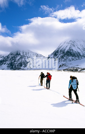 Sci di fondo in Svezia. Foto Stock