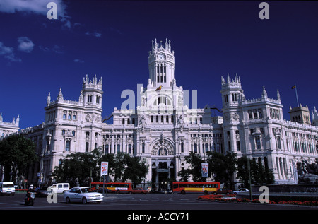 Madrid principale ufficio postale Palacio de Comunicaciones Foto Stock