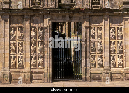 Porta Santa, Plaza de la Quintana, Cattedrale di Santiago di Compostela, El Camino de Santiago, La Coruna Provincia, Spagna, Europa Foto Stock