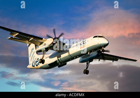 De Havilland Canada DHC 8 402Q Dash 8 azionato da Flybe British European Airways Foto Stock