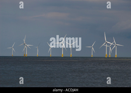 Le turbine eoliche a Scroby Sands vicino a Great Yarmouth Norfolk Foto Stock