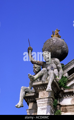 Evora, Alentejo, a sud del Portogallo. Particolare della facciata di Nossa Senhora da Graça chiesa. Foto Stock