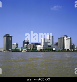Geografia / viaggio, Stati Uniti, Louisiana, New Orleans, viste della città, skyline della città con il fiume Mississippi, , Foto Stock