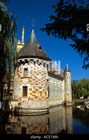 Chateau de St-Germain-de-livet, Normandia, Francia Foto Stock