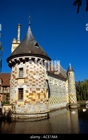 Chateau de St-Germain-de-livet, Normandia, Francia Foto Stock