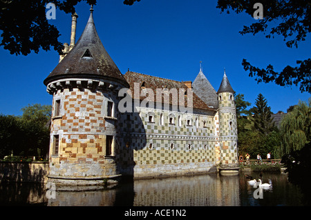 Chateau de St-Germain-de-livet, Normandia, Francia Foto Stock