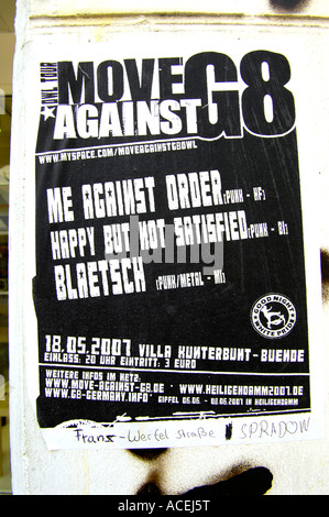 Spostare contro il G8 anti poster capitalista Germania 2007 tedesco deutsch deutschland politica poltical Foto Stock