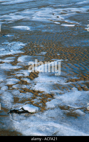 Ghiaccio sulla sabbia Poole Dorset England Regno Unito Foto Stock