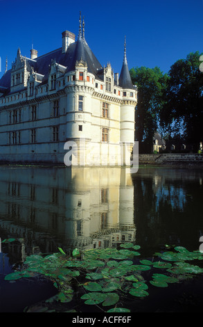 Chateau Azay le Rideau Indre et Loire nella Valle della Loira in Francia Foto Stock