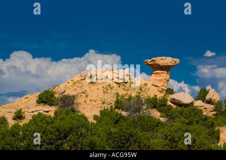 CAMEL ROCK, ROCK FORMATION NEAR TESUQUE, NEW MEXICO,United States North America Stock Photo