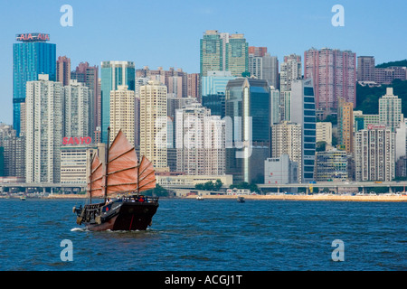 Duk Ling Cinese tradizionale Giunca Vela Hong Kong Foto Stock