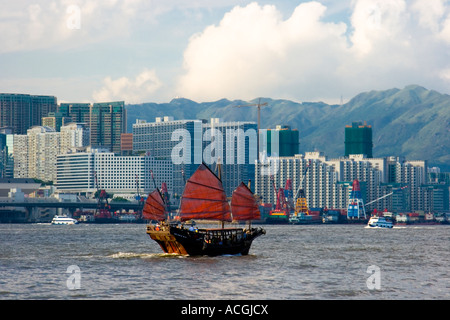 Duk Ling Cinese tradizionale Giunca Vela Hong Kong Foto Stock