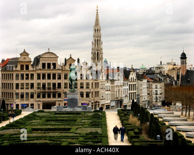 Bruxelles dal Mont des Arts Foto Stock