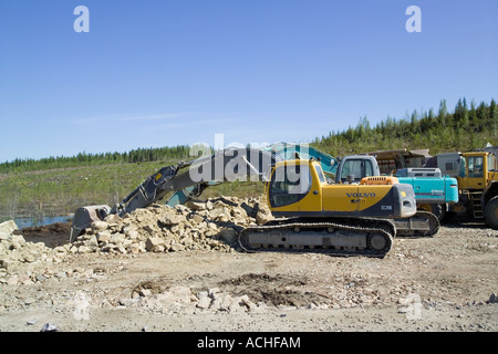 Escavatrice in miniera Talvivaara, Sotkamo Finlandia Foto Stock