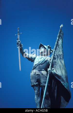 Panama Panama City Central America Balboa statua Vasco Núñez de Balboa Park Foto Stock