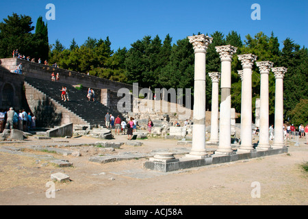 L'Asklepieion livello medio sull'isola greca di Kos Mar Egeo Foto Stock