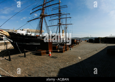 Historic RRS nave a vela Discovery - Riverside - Dundee - Scozia UK Foto Stock