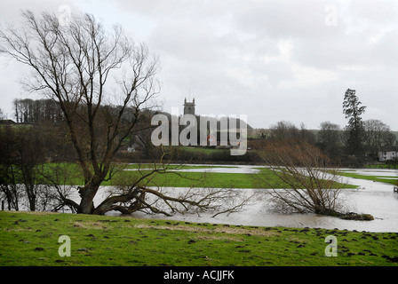 Pic martin phelps 18 01 07 marlborough fiume kennet allagata a west overton Foto Stock