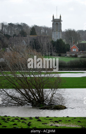 Pic martin phelps 18 01 07 marlborough fiume kennet allagata a west overton Foto Stock