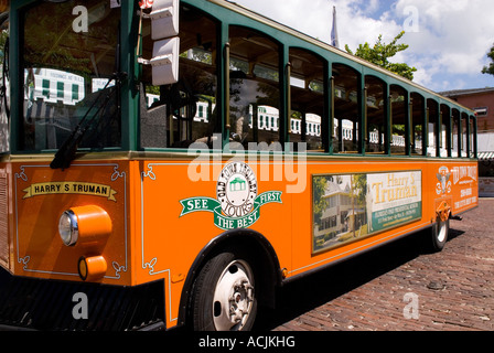 Old Town Trolley Tour Bus a Key West Florida Florida Keys Foto Stock