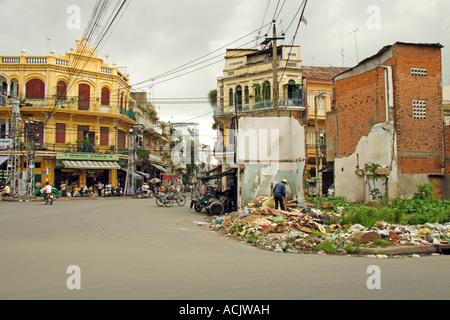 Angolo di strada nel quartiere di Cholon a Saigon, Vietnam Foto Stock