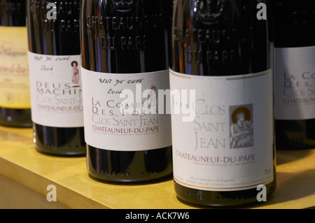 Clos Saint Jean Chateauneuf du Pape, La Combe des Fous, Deus ex machina, Rhone, Francia Foto Stock