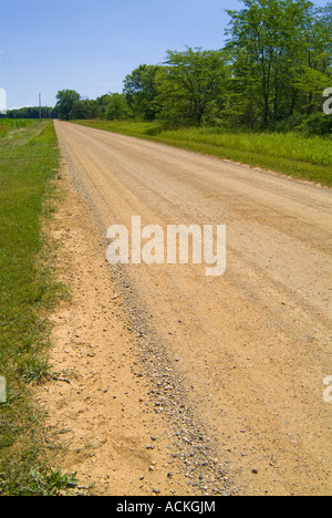 Paese rurale di strada sterrata, Michigan STATI UNITI Foto Stock