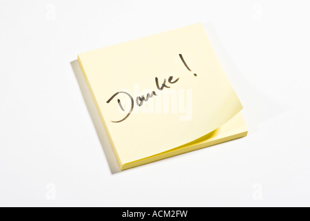 Bigliettino giallo Foto Stock