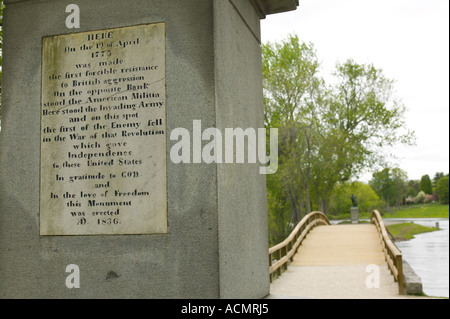 Il vecchio ponte nord Minuteman National Park Concord Massachusetts Foto Stock