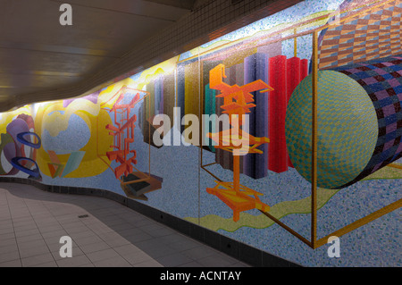 Mosaico in stazioni della metropolitana di New York STATI UNITI D'AMERICA Foto Stock