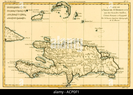 Mappa di Repubblica Dominicana circa 1760 Foto Stock
