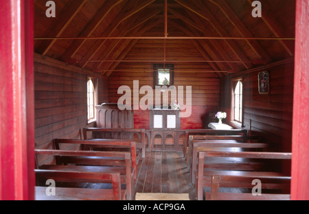 Maori chiesa cristiana nei pressi di Akaroa Canterbury Isola del Sud della Nuova Zelanda Foto Stock