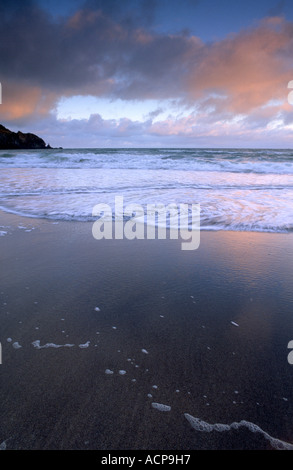 Dawn al Taylors errore Sumner vicino a Christchurch Canterbury Isola del Sud della Nuova Zelanda Foto Stock