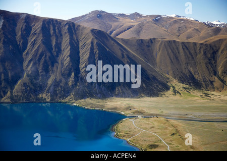 Il lago di Ohau e Ben Oahu Mackenzie Paese Canterbury sud Isola del Sud della Nuova Zelanda antenna Foto Stock