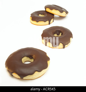 Donuts con glassa di cioccolato Foto Stock
