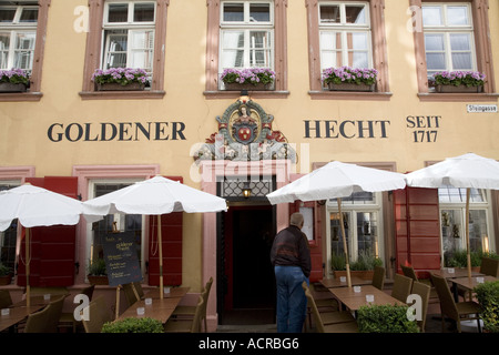Goldener Hecht Ristorante, Heidelberg, Germania Foto Stock