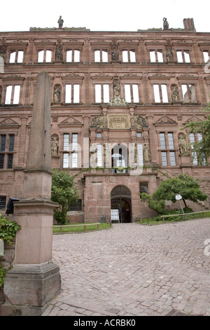 Schloss (castello) e Deutsches Apotheken (Museo Tedesco Museo Pharmceutical), Heidelberg, Germania Foto Stock