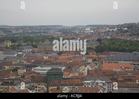 Würzburg Panorama, il Palazzo Residenz, Würzburg, Germania Foto Stock