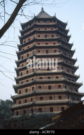 Una pagoda in Hangzhou, Cina Foto Stock