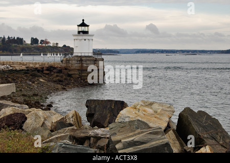 Portland Breakwater Lighthouse South Portland Maine Foto Stock