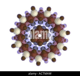 3D generata da computer di modello a base idrocarburica cuscinetto di nanotecnologia Foto Stock