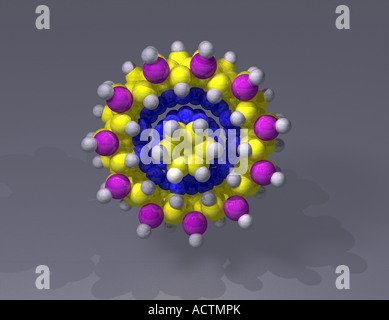 3D generata da computer di modello a base idrocarburica cuscinetto di nanotecnologia Foto Stock