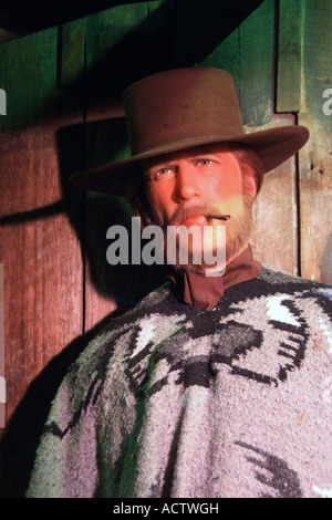 Effigie di Clint Eastwood IN ROYAL LONDON WAX MUSEUM DI VICTORIA, BC Canada Foto Stock