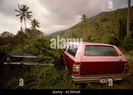 Oggetto di dumping vetture nelle Isole Vergini Britanniche Foto Stock