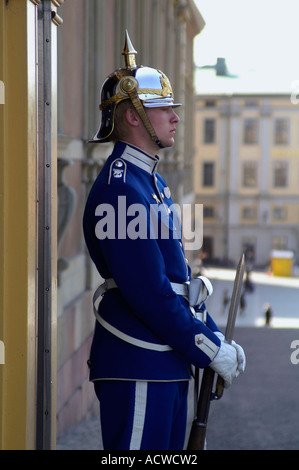 In guardia in svedese di Palazzo Reale. Foto Stock